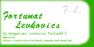 fortunat levkovics business card